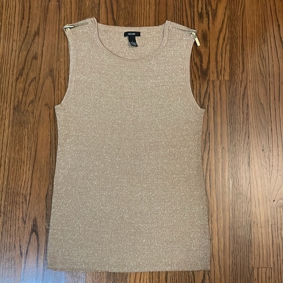 Alfani Ribbed Knit Metallic Scoop Neck Sweater Size L - Picture 7 of 12